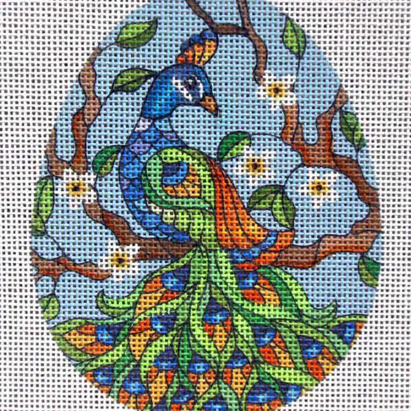 Peacock Egg Needlepoint Canvas