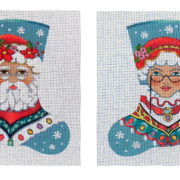 Santa & Mrs. Clause Stocking Ornament Pair