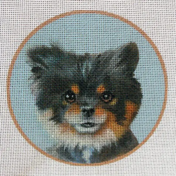 Pomeranian (Black) Needlepoint Canvas