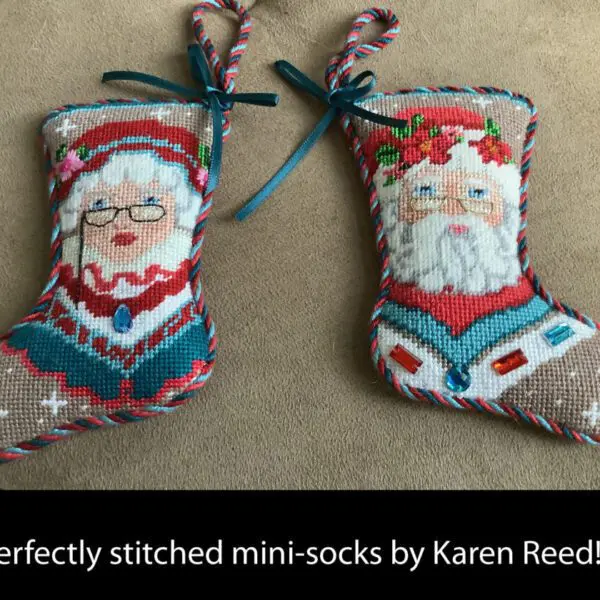 Santa & Mrs. Clause Stocking Ornament Pair
