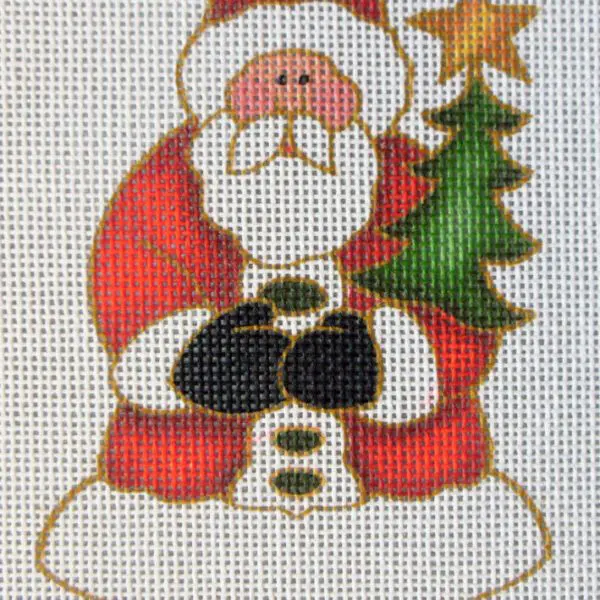 4 Santa Ornaments Needlepoint Canvas