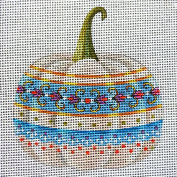 Mehndi Indi Pumpkin Needlepoint Canvas