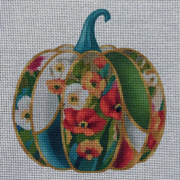 Poppies Pumpkin Needlepoint Canvas
