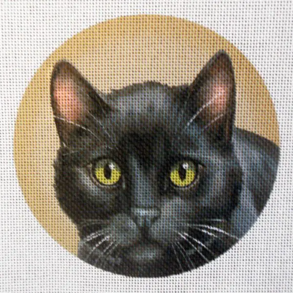 Bombay Black Cat Needlepoint Canvas