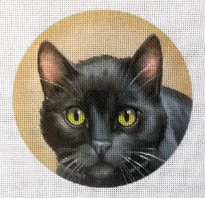 Bombay Black Cat Needlepoint Canvas