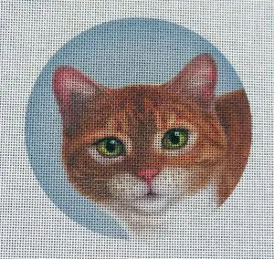 Orange Tabby Cat Needlepoint Canvas