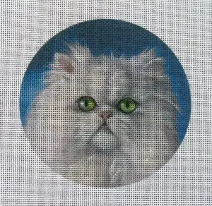 White Persian Cat Needlepoint Canvas