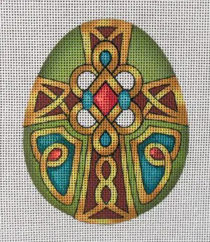 Celtic Cross Egg Needlepoint Canvas
