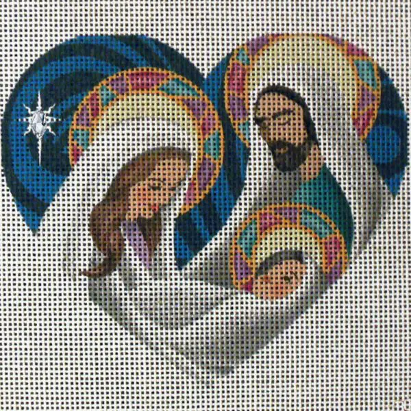 Christmas Day Heart Needlepoint Canvas