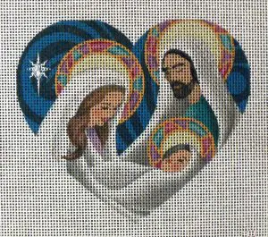 Christmas Day Heart Needlepoint Canvas