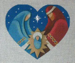 Nativity Heart Needlepoint Canvas