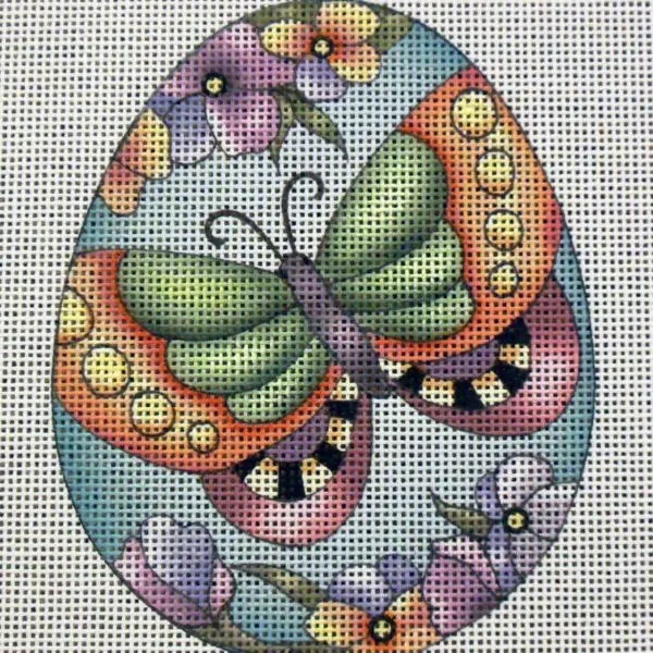 Butterfly Egg Needlepoint Canvas