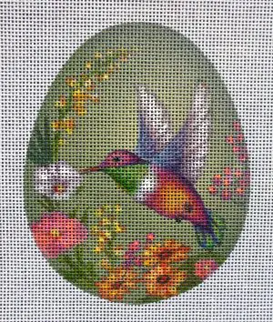 Orange Hummingbird Egg Needlepoint Canvas