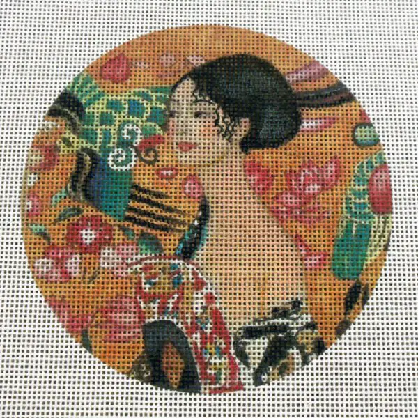 Klimt "Woman with Fan" Needlepoint Canvas