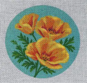 California Poppy  Needlepoint Canvas
