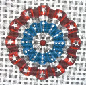 Patriotic Red Bunting Flag Needlepoint Canvas