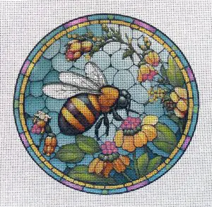 Honeybee 1 Round Needlepoint Canvas