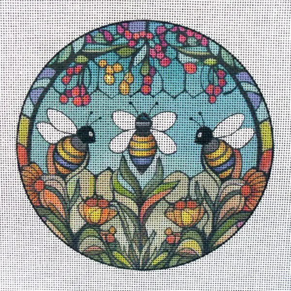 Honeybee 3 Round Needlepoint Canvas