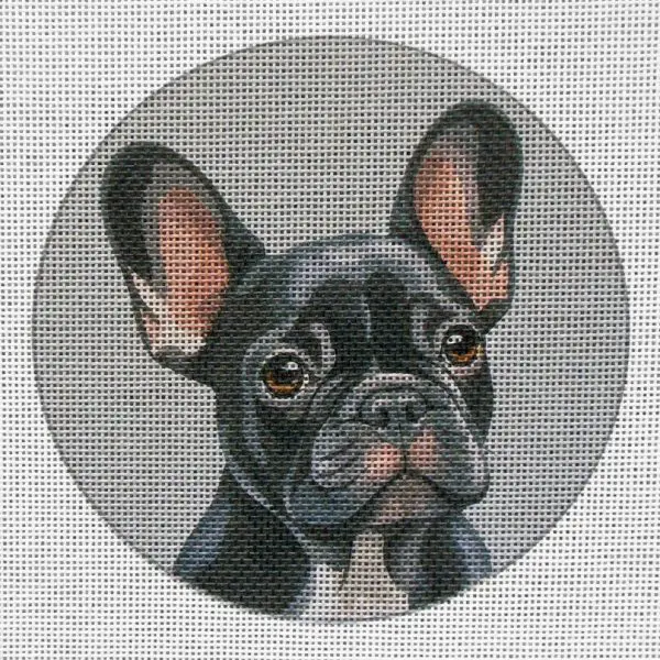 Black French Bulldog 3 Needlepoint Canvas