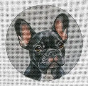 Black French Bulldog 3 Needlepoint Canvas