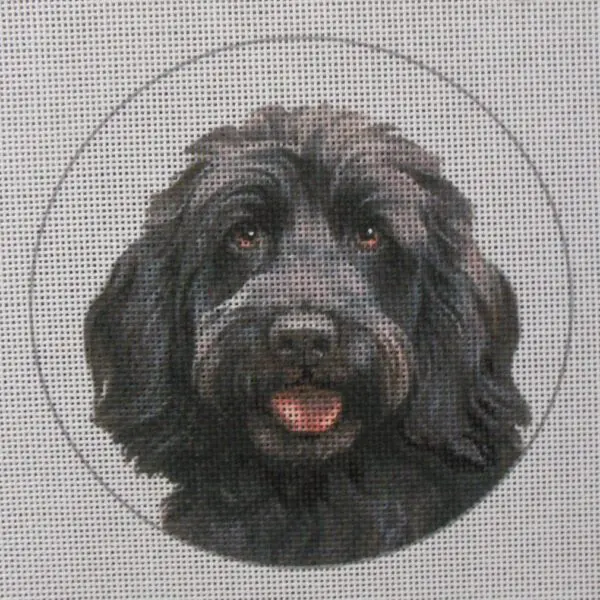Black Labradoodle 4 Needlepoint Canvas