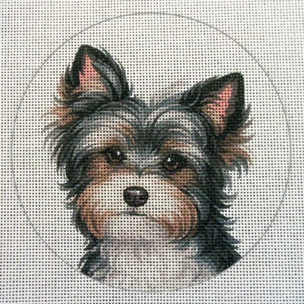 Yorkie 2 Needlepoint Canvas