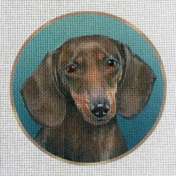 Dachshund (Brown) Needlepoint Canvas