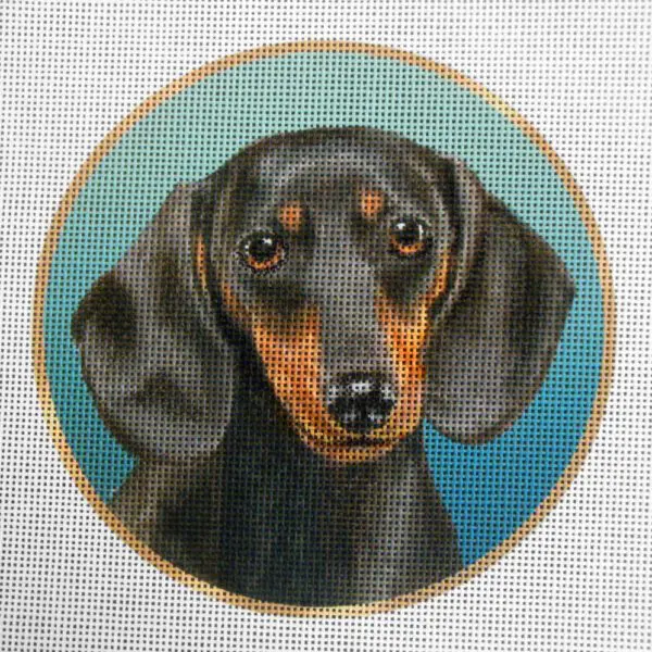 Dachshund (Black) Needlepoint Canvas
