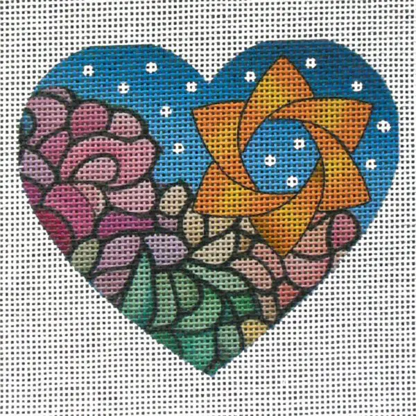 Sunny Israel Heart Needlepoint Canvas