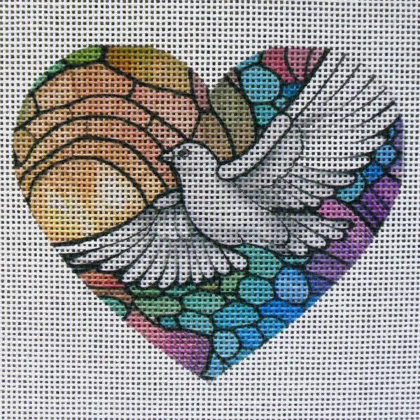 Soaring Dove Heart Needlepoint Canvas