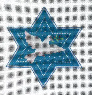 Peace Dove Star of David Needlepoint Canvas