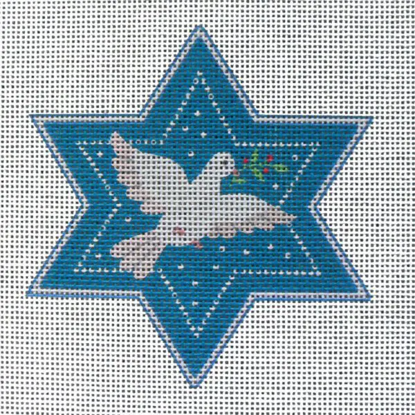 Peace Dove Star of David Needlepoint Canvas