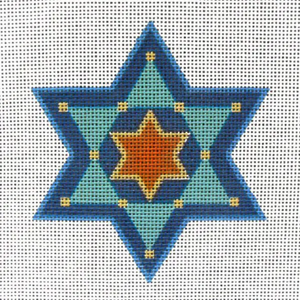 Star Spray Star of David Needlepoint Canvas