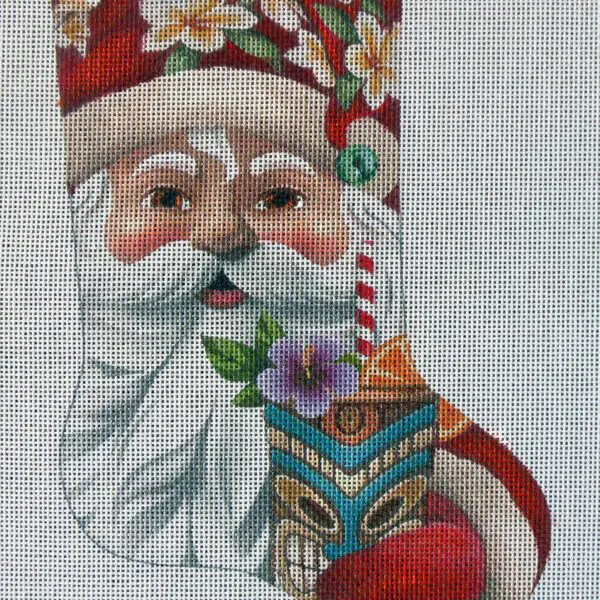 Mai Tai Tropical Santa Stocking Needlepoint Canvas
