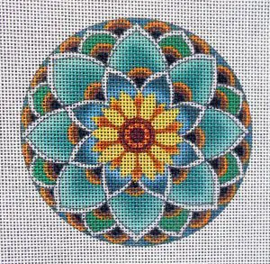 Sunflower Prism Round Needlepoint Canvas
