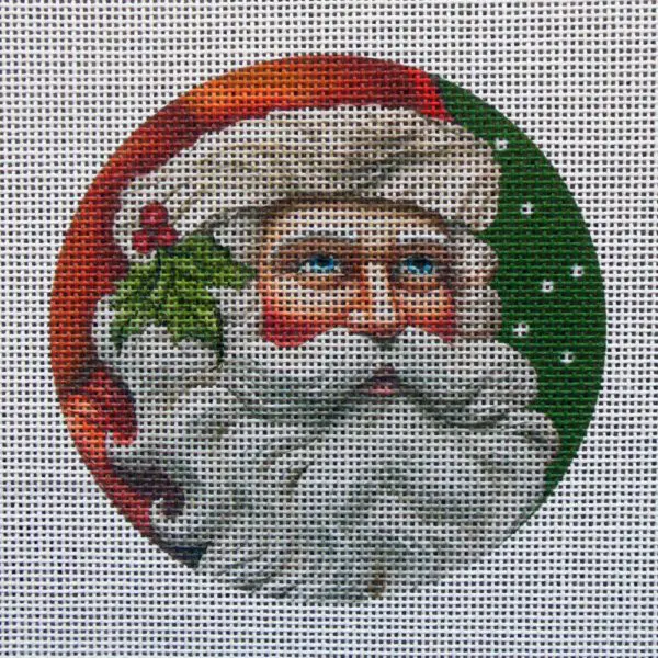 Santa Watches Ornament Needlepoint Canvas