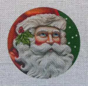 Santa Watches Ornament Needlepoint Canvas