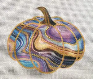 Amethyst Geode Pumpkin Needlepoint Canvas