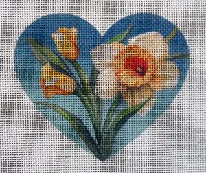 Daffodil Heart Needlepoint Canvas