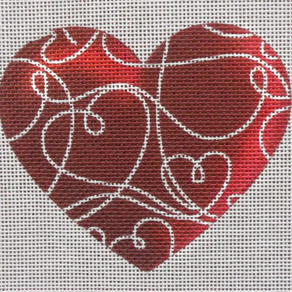 Doodle Heart Needlepoint Canvas