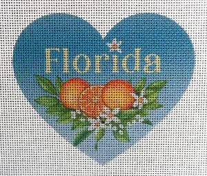 Florida Heart Needlepoint Canvas