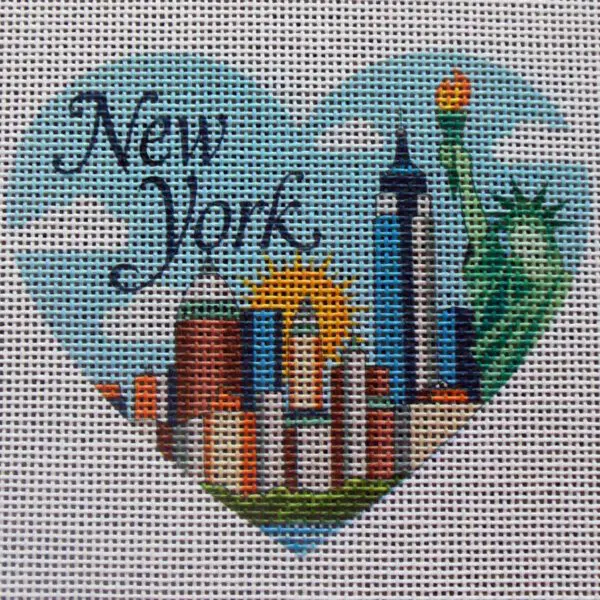 New York Heart Needlepoint Canvas