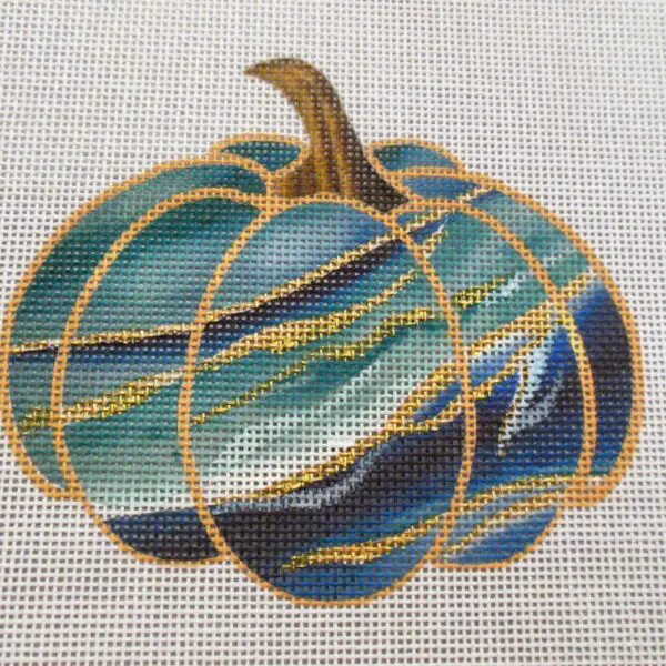 Oceanic Geode Pumpkin Needlepoint Canvas
