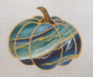 Oceanic Geode Pumpkin Needlepoint Canvas