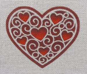 Paper Lace Heart Needlepoint Canvas