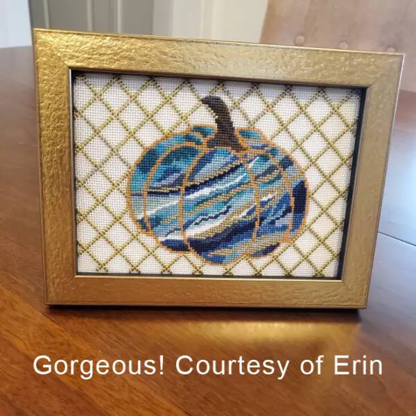 Oceanic Geode Pumpkin Needlepoint Canvas