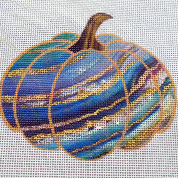 Seascape Geode Pumpkin Needlepoint Canvas