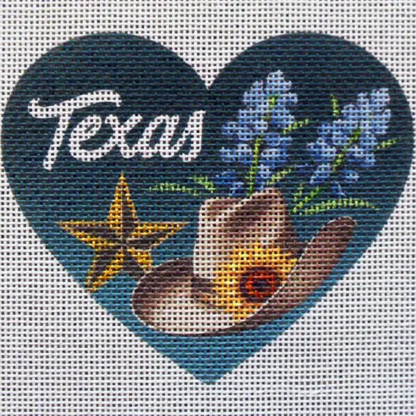 Texas Heart Needlepoint Canvas