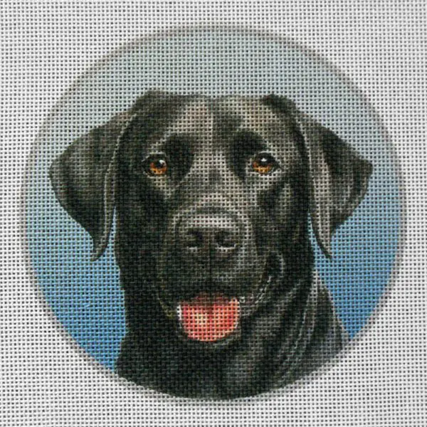 Black Labrador Needlepoint Canvas