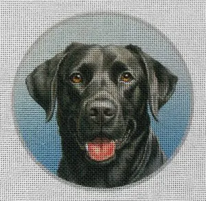 Black Labrador Needlepoint Canvas